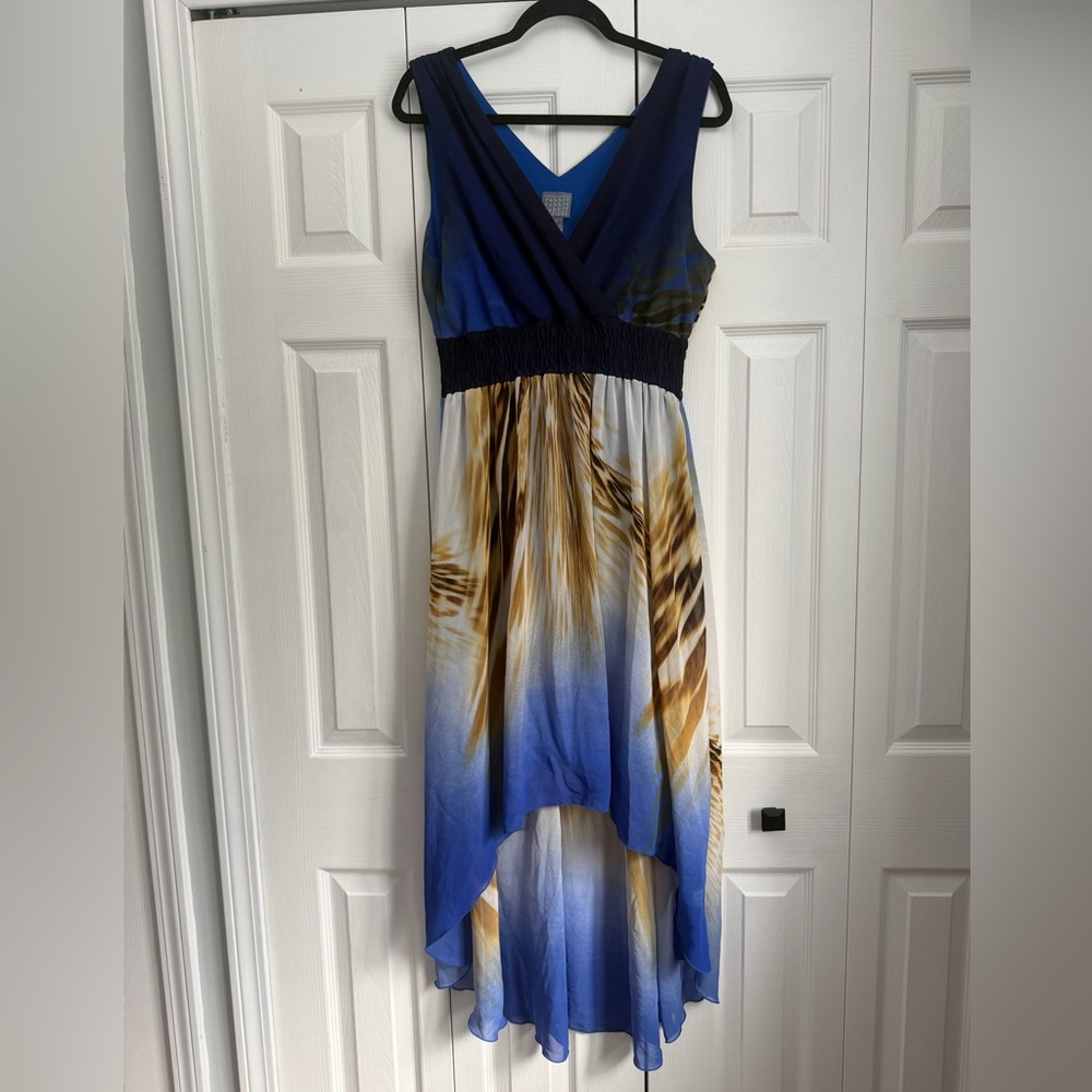 Rabbit Rabbit Rabbit Designs Blue and Brown High low Dress